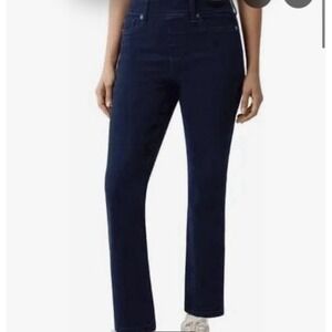 32 Degrees Womens Jeans Blue Pull-On Straight Leg Pockets Wide Waist. Medium